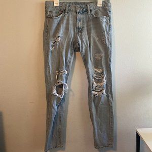 Distressed Light Wash Jeans